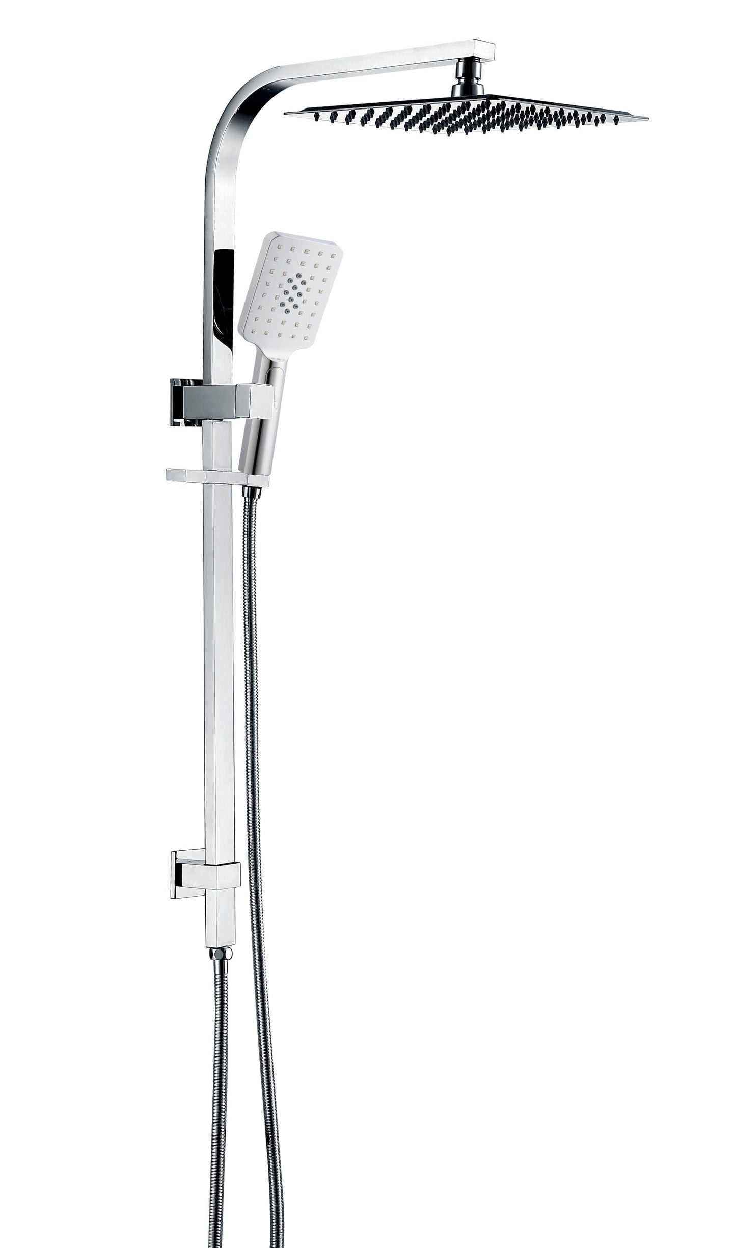 Cresta Dual Shower Rail - Square - Chrome