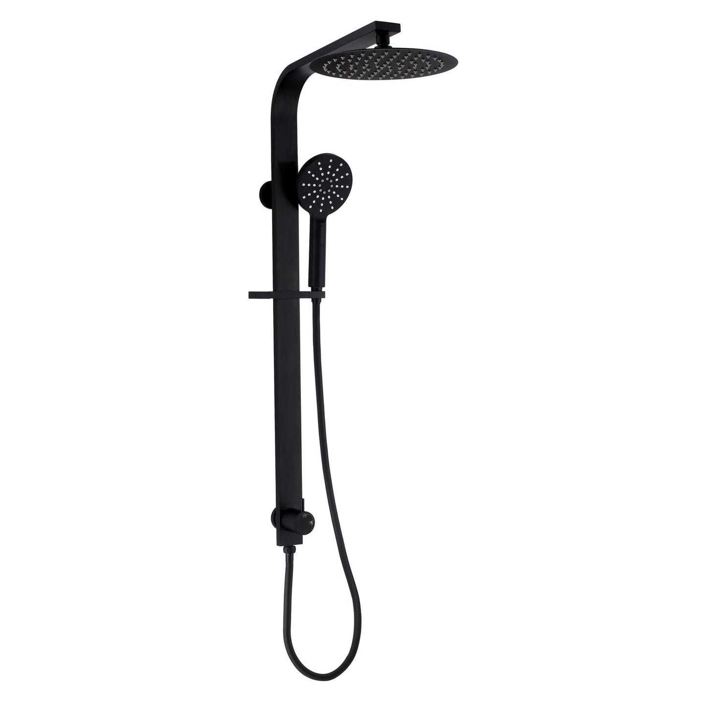 Raco Wide Shower Rail - Bottom Inlet - Round - Black