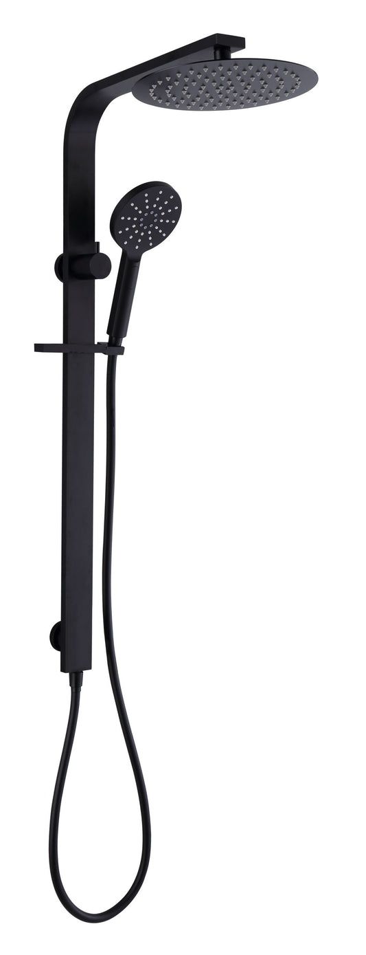 Raco Wide Shower Rail - Top Inlet - Round - Black