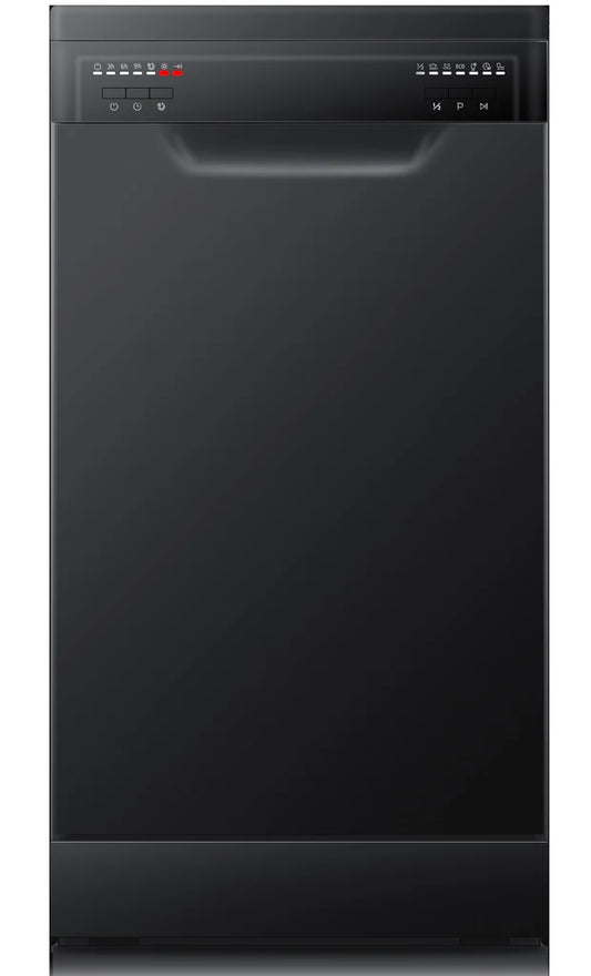 450mm Black Freestanding Dishwasher - 9 settings, 3 star WELS & energy