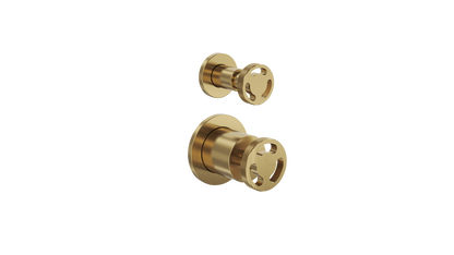 Dynamik 2-Plate Wall Mixer with Divertor - Brushed Brass