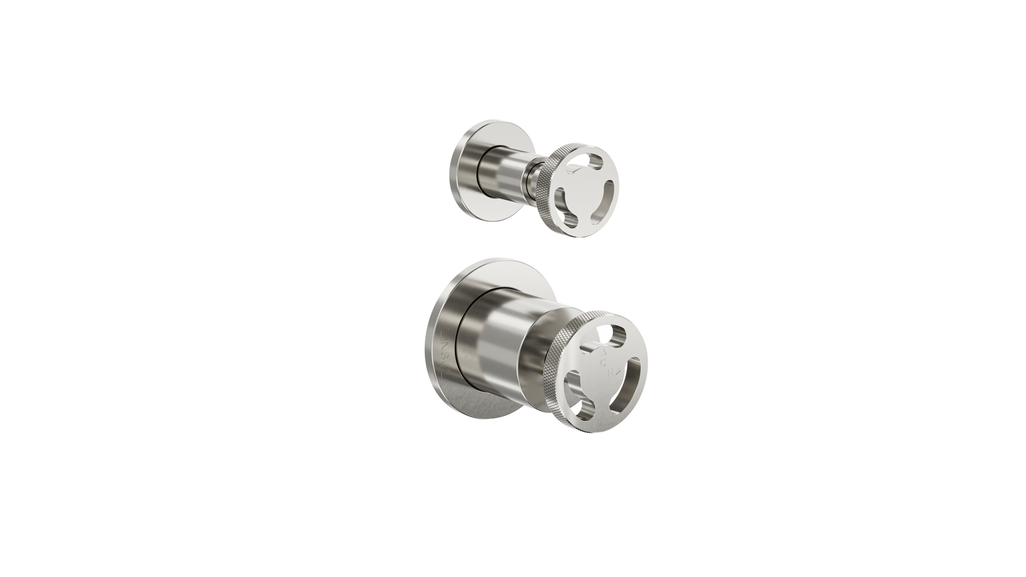 Dynamik 2-Plate Wall Mixer with Divertor - Brushed Nickel