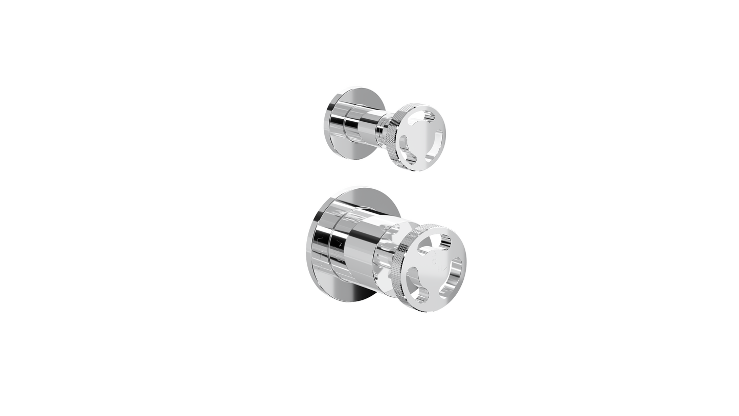 Dynamik 2-Plate Wall Mixer with Divertor - Chrome