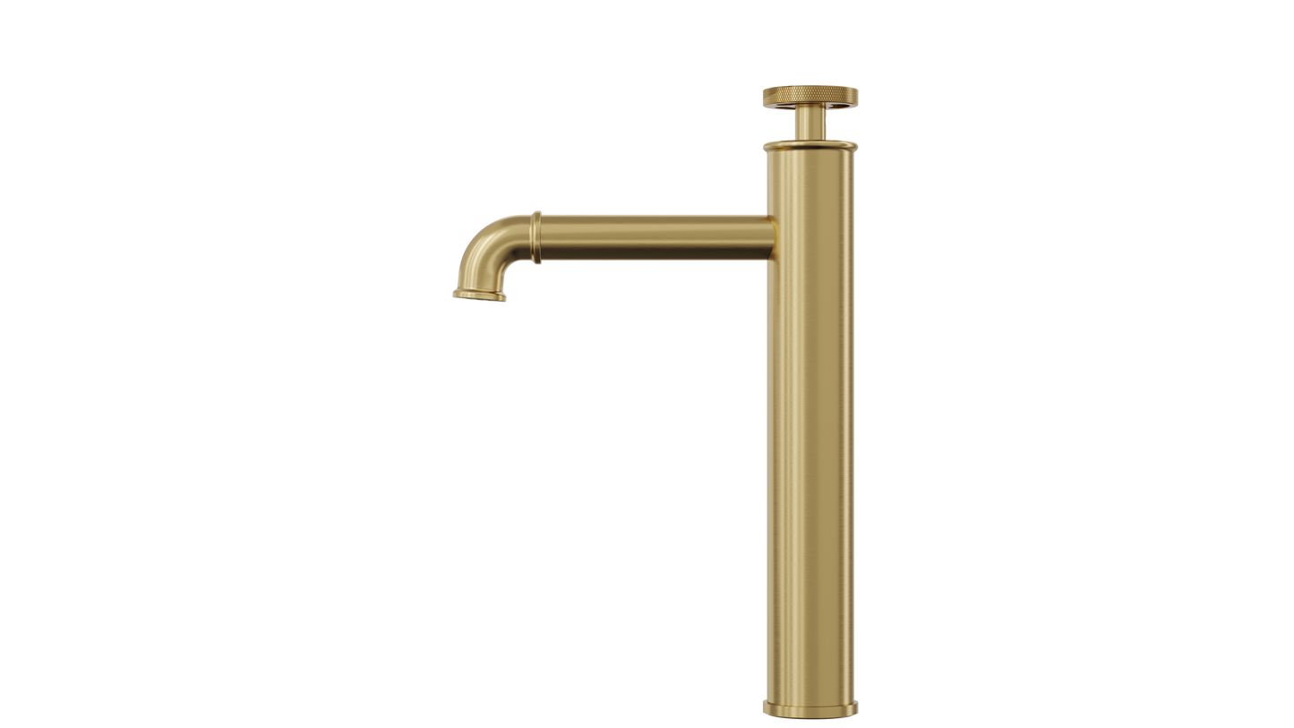 Dynamik Tall Basin Mixer - Brushed Brass