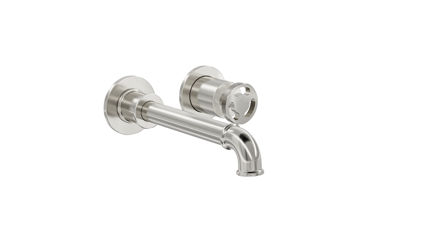 Dynamik 2-Plate Wall Basin or Bath Mixer - Brushed Nickel