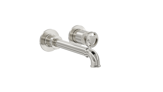 Dynamik 2-Plate Wall Basin or Bath Mixer - Brushed Nickel