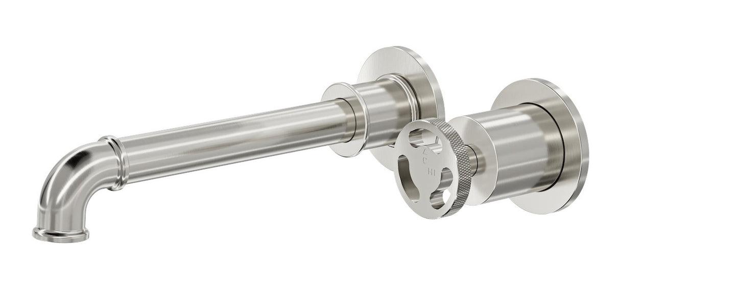 Dynamik 2-Plate Wall Basin or Bath Mixer - Brushed Nickel