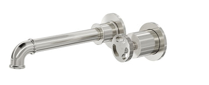 Dynamik 2-Plate Wall Basin or Bath Mixer - Brushed Nickel