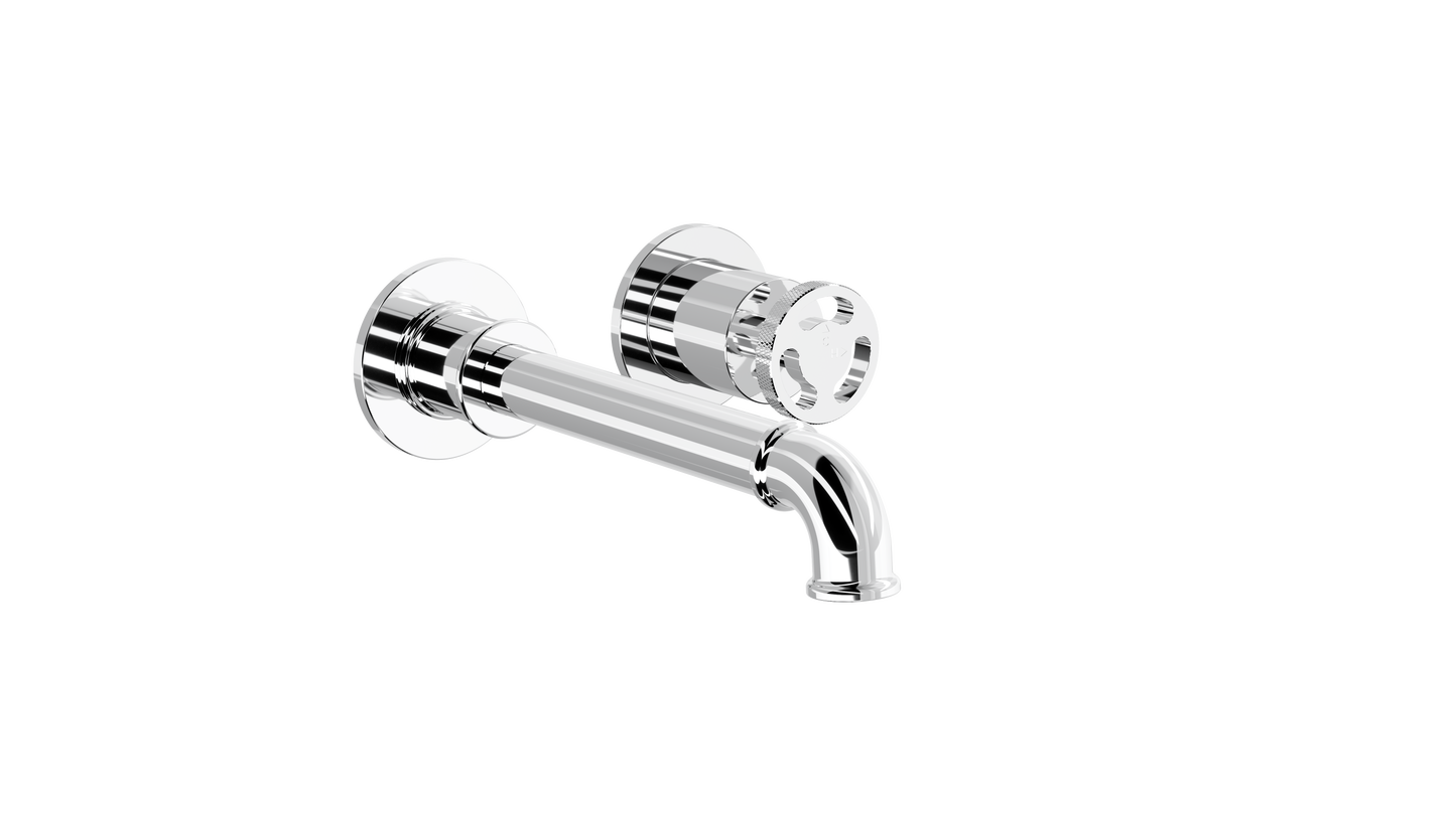 Dynamik 2-Plate Wall Basin or Bath Mixer - Chrome