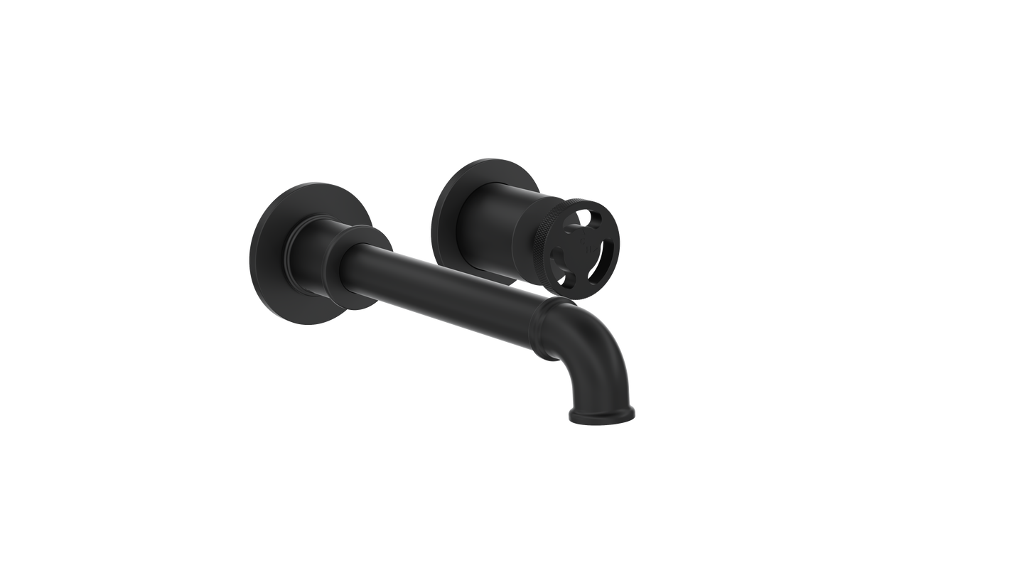 Dynamik 2-Plate Wall Basin or Bath Mixer - Matte Black