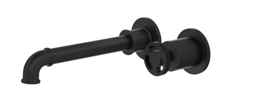 Dynamik 2-Plate Wall Basin or Bath Mixer - Matte Black