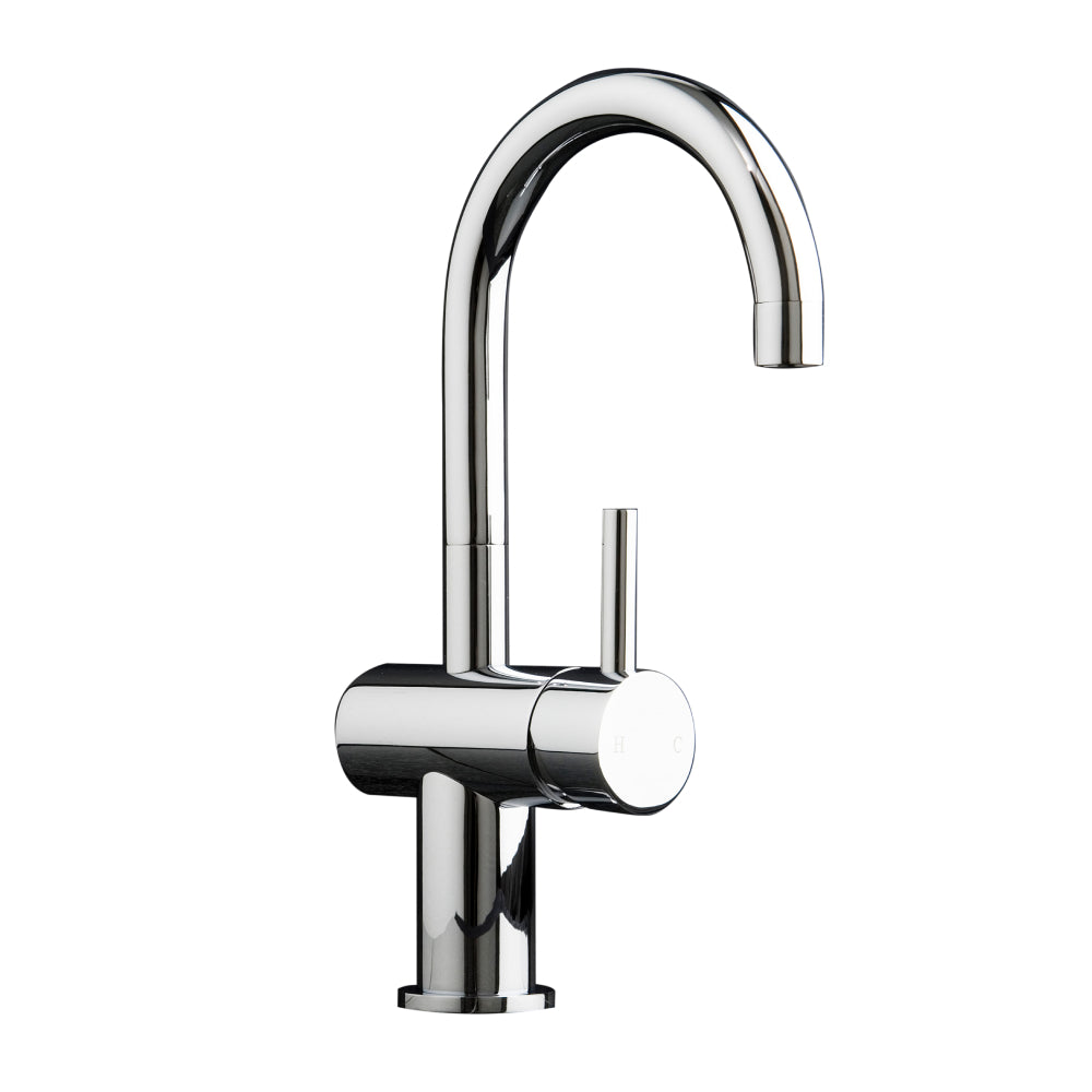 dan Elle Gooseneck Basin Mixer - Chrome