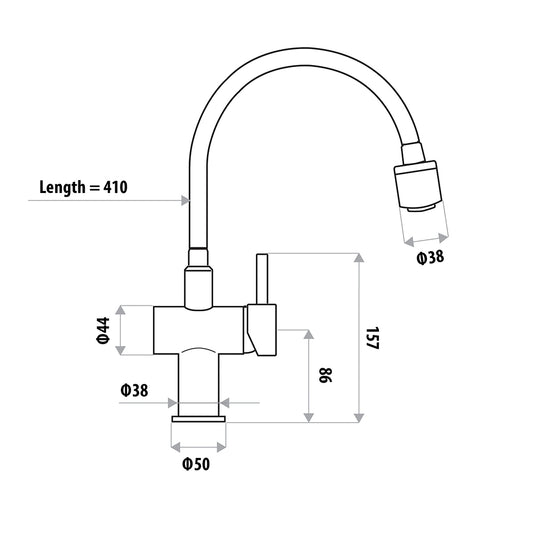 dan Elle Cobra-Flex Sink Mixer with Vegetable Spray - Chrome