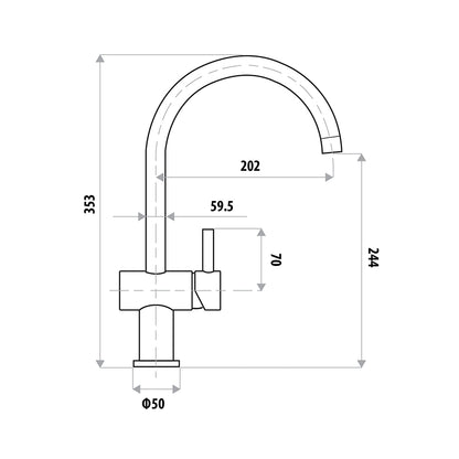 dan Elle Sink Mixer - Chrome