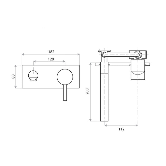 dan Elle Wall Outlet Mixer - Chrome
