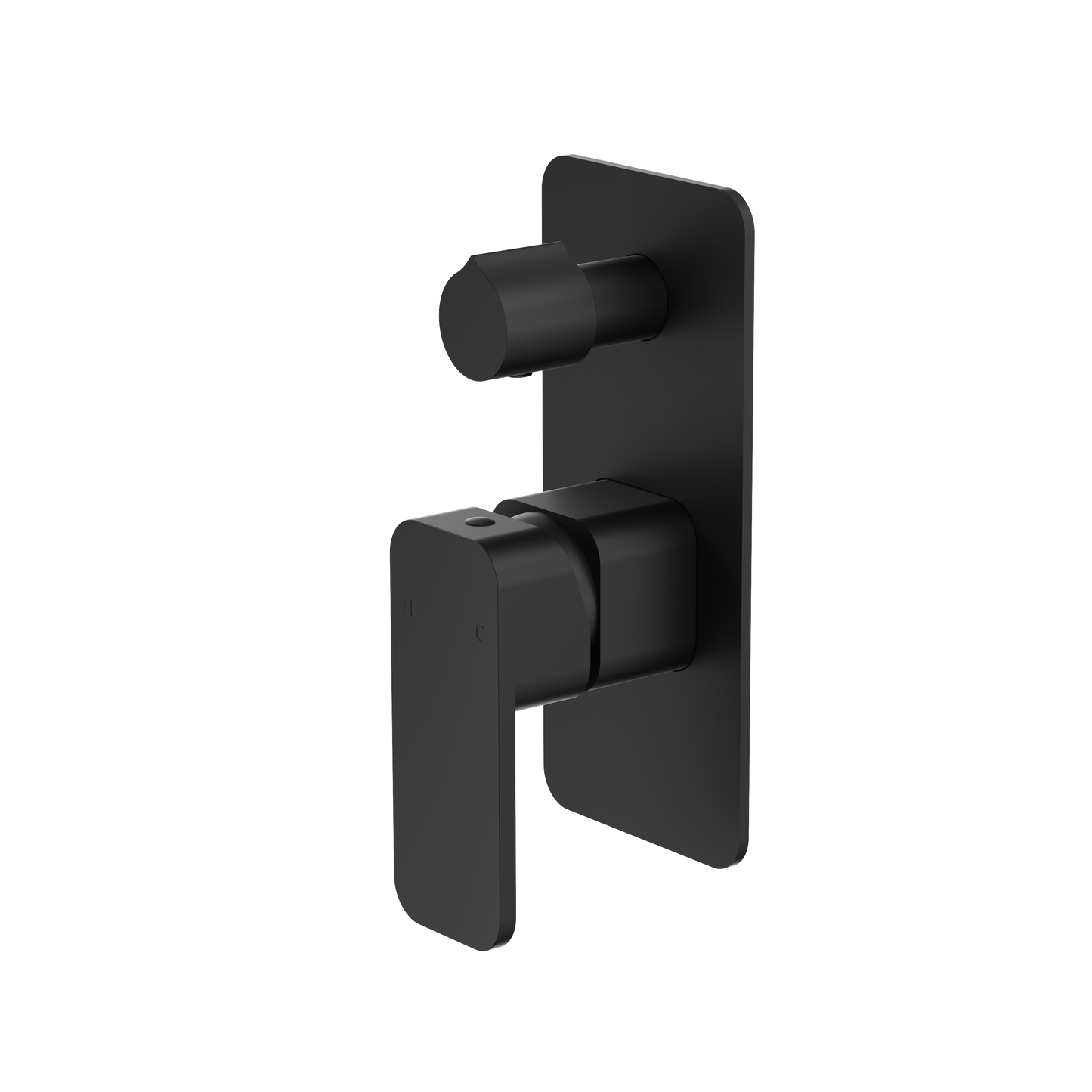 Zia 1-Plate Wall Mixer with Divertor Trim Kit - Matte Black
