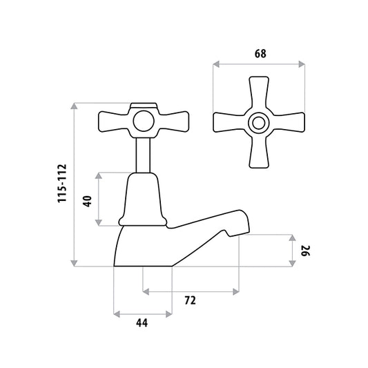 DESIGN Pillar Cocks pair - Full Chrome