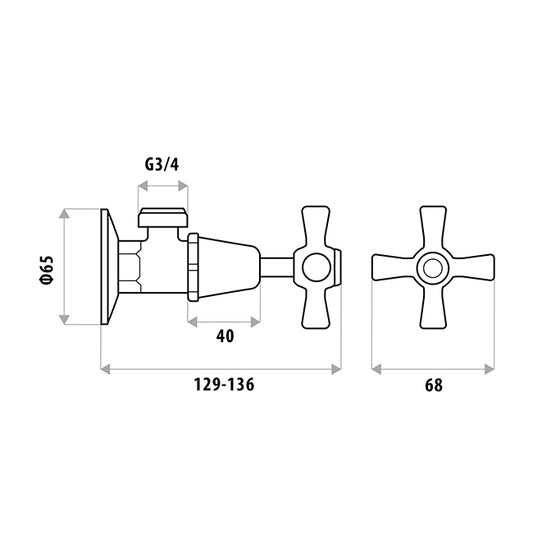 Design Washing Machine Cocks Window Faced Package - Full Chrome