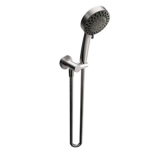 Elle Hand Shower With Wall Bracket Brush Finish - Brushed Stainless