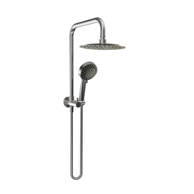 Elle Stainless Steel Twin Shower - Brushed Stainless