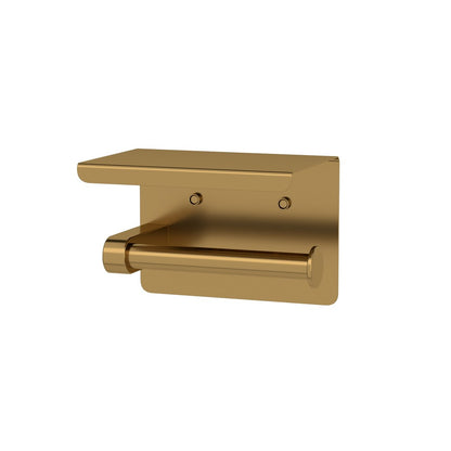Elle Elite Toilet Roll Holder With Shelf - PVD Copper