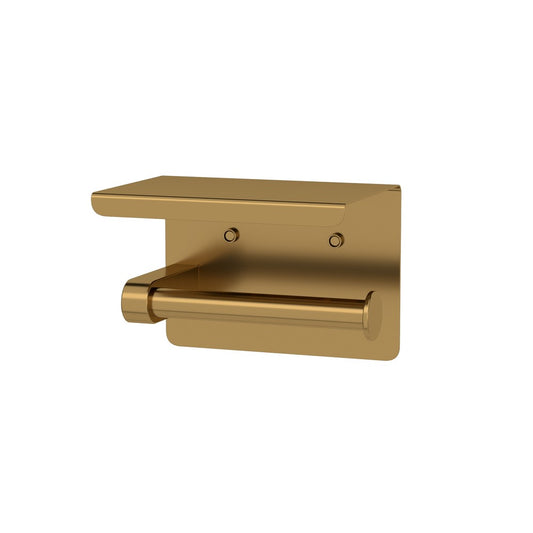 Elle Elite Toilet Roll Holder With Shelf - PVD Copper
