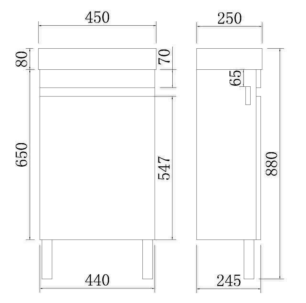 450mm Evie Mini Floor Vanity PVC - Cabinet Only - Dark Brown