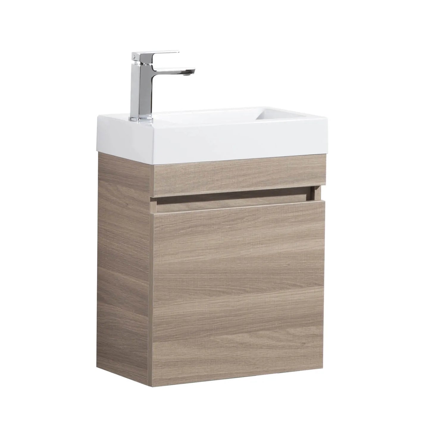 450mm Evie Mini Wall Hung Vanity PVC - Cabinet Only - Oak
