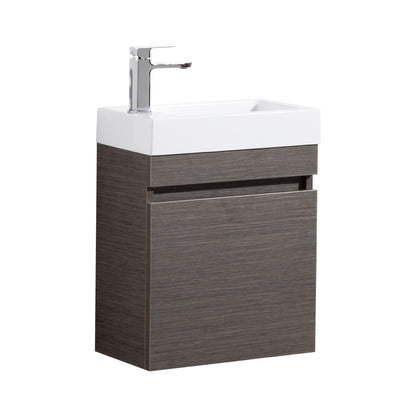 450mm Evie Mini Wall Hung Vanity PVC - Cabinet Only - Dark Brown