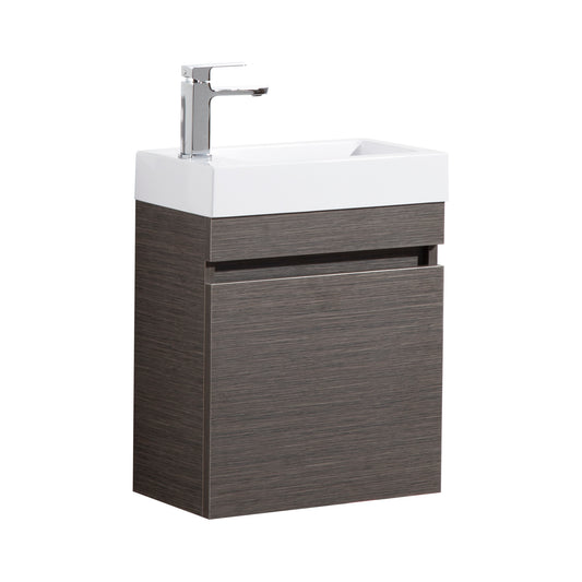450mm Evie Mini Wall Hung Vanity PVC - Cabinet Only - Dark Brown
