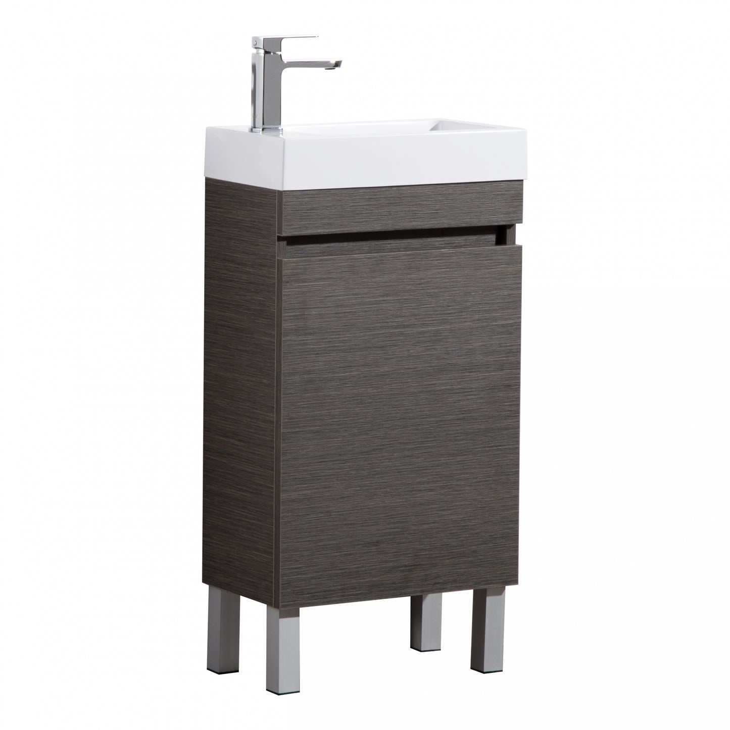 450mm Evie Mini Floor Vanity PVC - Cabinet Only - Dark Brown