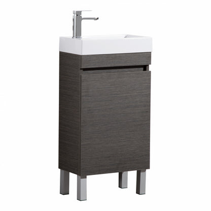 450mm Evie Mini Floor Vanity PVC - Cabinet Only - Dark Brown