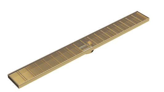 Ezyflow 1000mm Heelguard Linear Waste DN89 - Brushed Brass