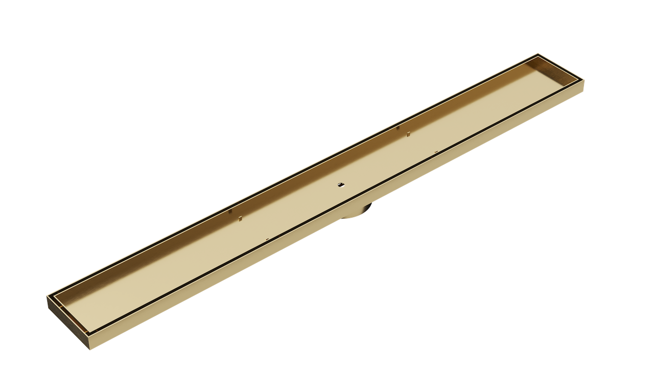 Ezyflow 1000mm Tile Insert Linear Waste DN89 - Brushed Brass