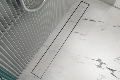 Ezyflow 1000mm Tile Insert Linear Waste DN89 - Brushed Nickel