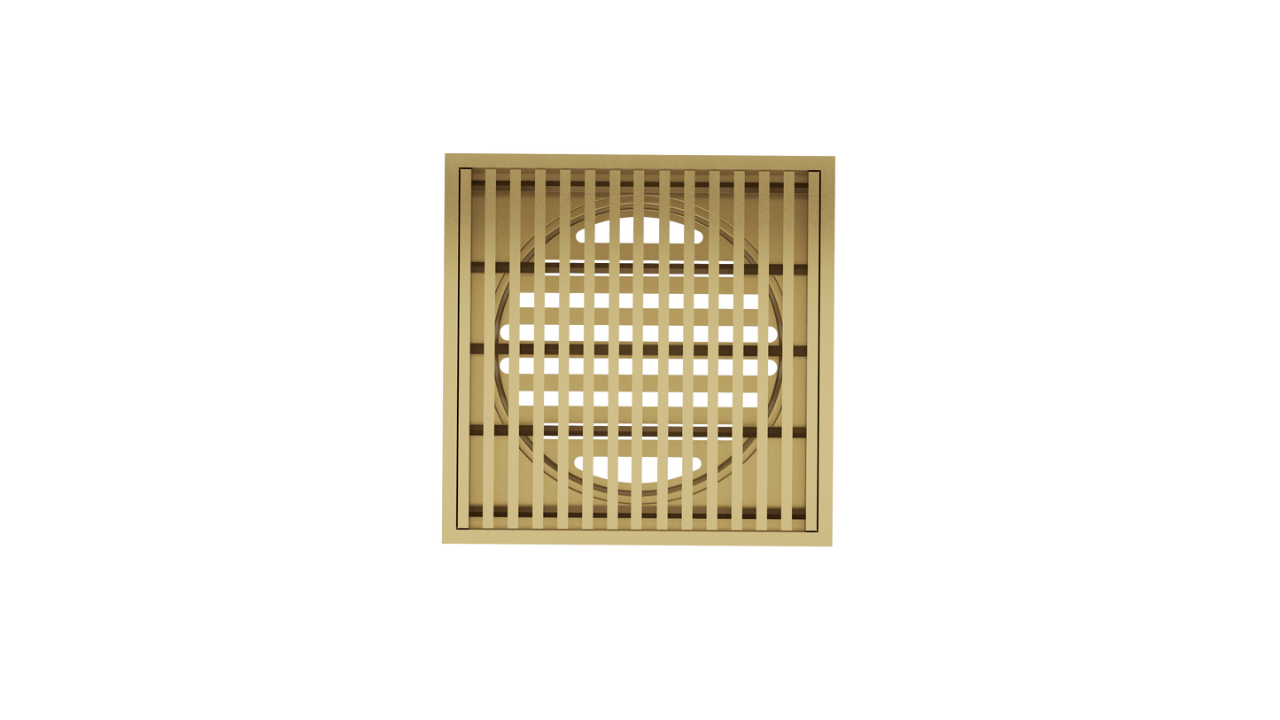 Ezyflow 110mm Heelguard Square Waste DN89 - Brushed Brass