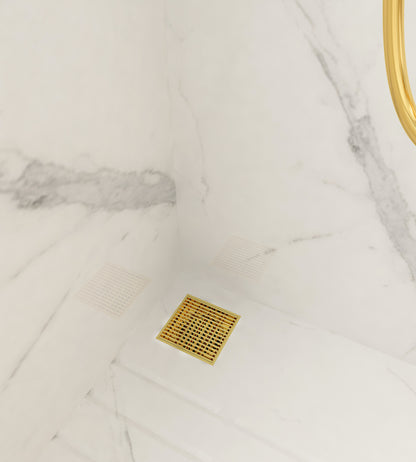 Ezyflow 110mm Heelguard Square Waste DN89 - Brushed Brass