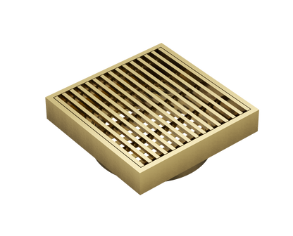Ezyflow 110mm Heelguard Square Waste DN89 - Brushed Brass