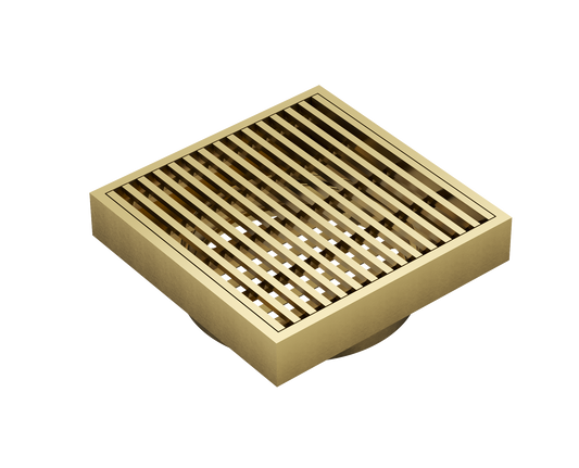 Ezyflow 110mm Heelguard Square Waste DN89 - Brushed Brass