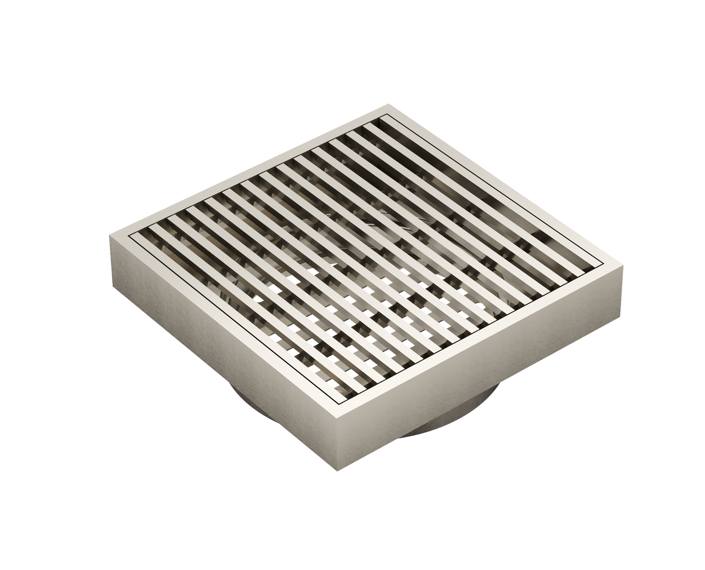 Ezyflow 110mm Heelguard Square Waste DN89 - Brushed Nickel