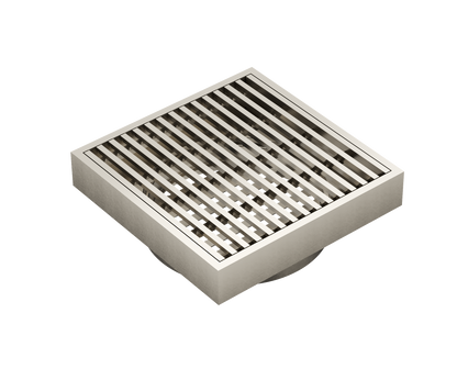 Ezyflow 110mm Heelguard Square Waste DN89 - Brushed Nickel
