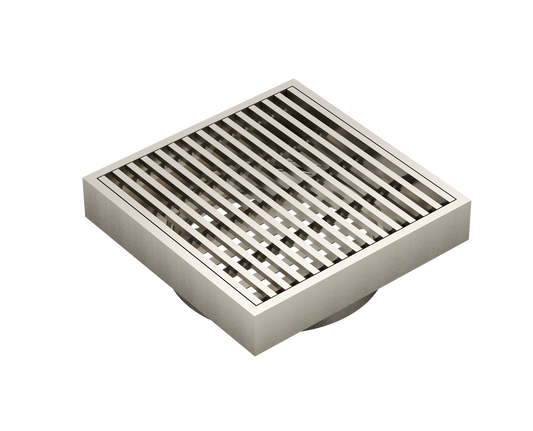 Ezyflow 110mm Heelguard Square Waste DN89 - Brushed Nickel