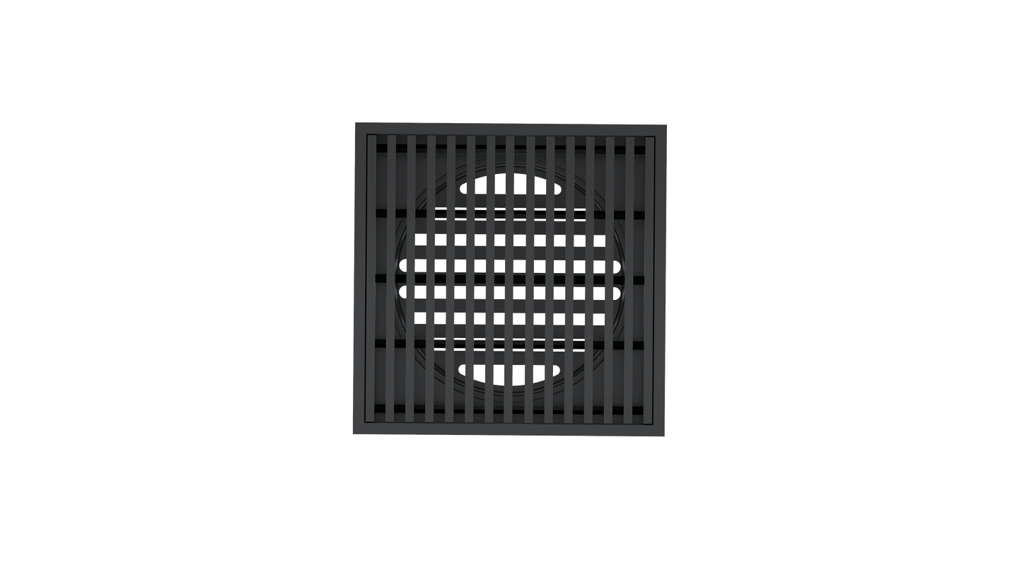 Ezyflow 110mm Heelguard Square Waste DN89 - Matte Black