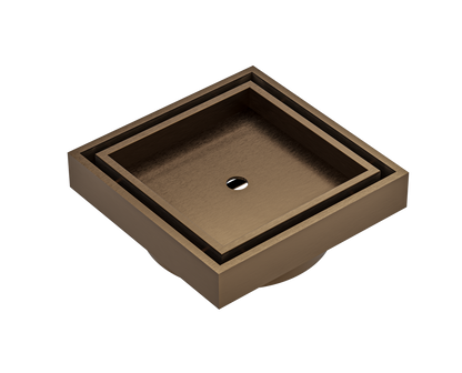 EzyFlow 110mm Tile Insert Square Waste DN89 - Aged Bronze