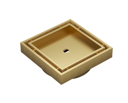 Ezyflow 110mm Tile Insert Square Waste DN89 - Brushed Brass