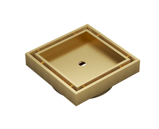 Ezyflow 110mm Tile Insert Square Waste DN89 - Brushed Brass