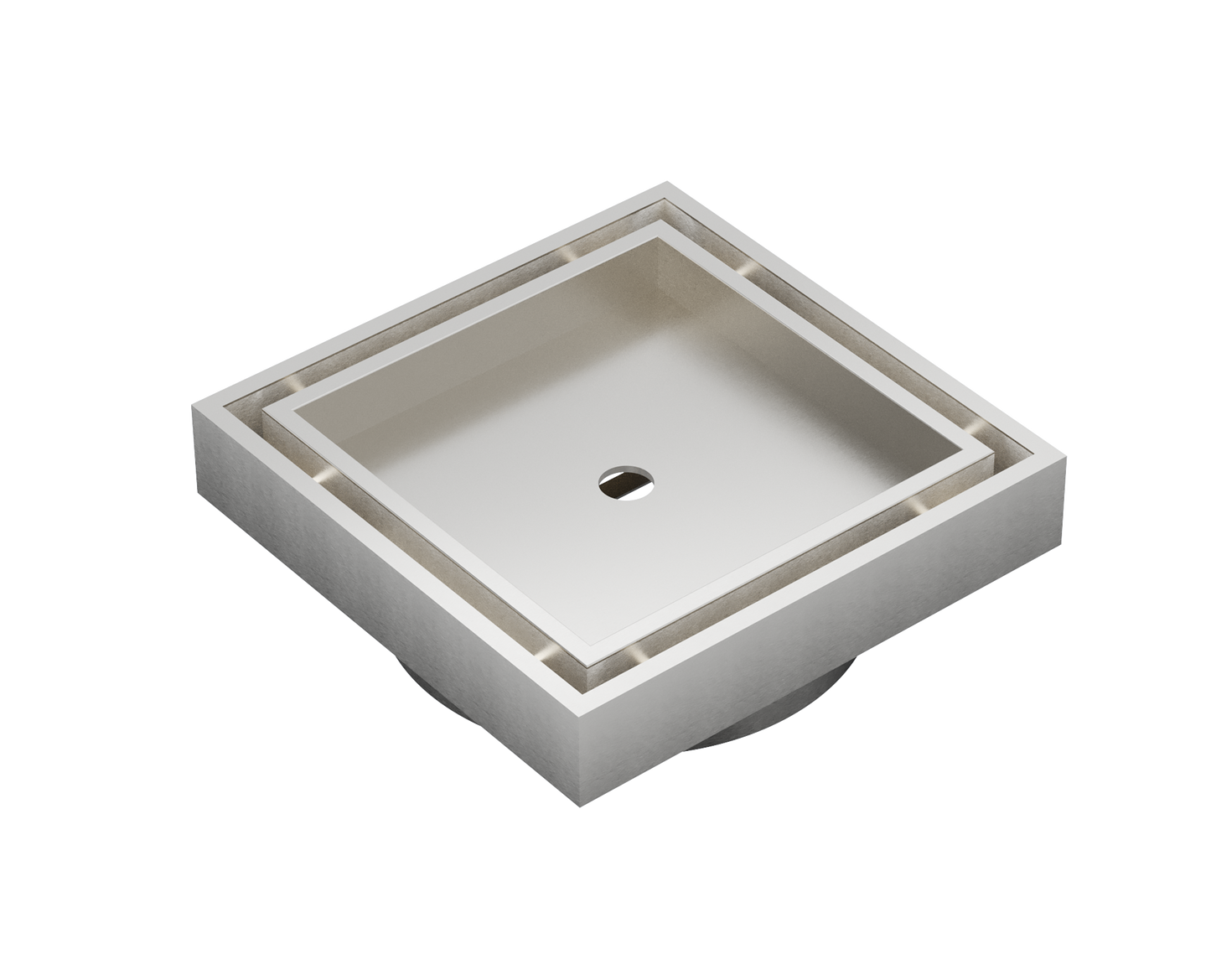 Ezyflow 110mm Tile Insert Square Waste DN89 - Brushed Nickel