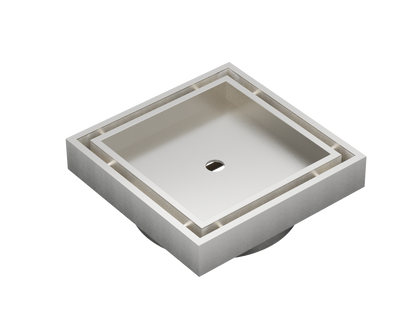 Ezyflow 110mm Tile Insert Square Waste DN89 - Brushed Nickel