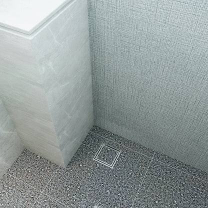 Ezyflow 110mm Tile Insert Square Waste DN89 - Brushed Nickel