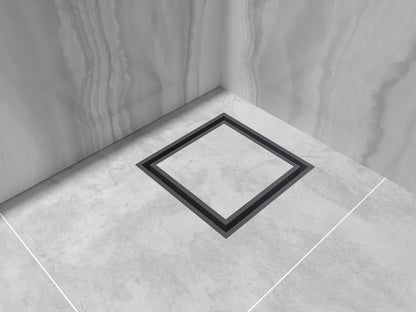Ezyflow 110mm Tile Insert Square Waste DN89 - Matte Black
